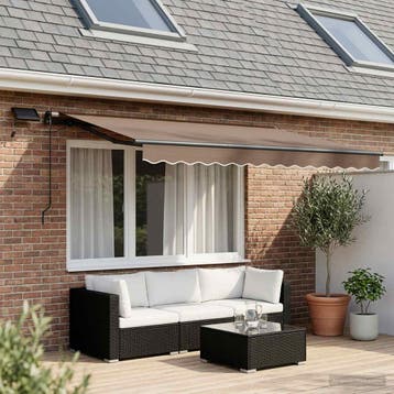 vidaXL Uitschuifbare luifel Taupe 600 × 300 cm Stof en, Verzenden, Nieuw