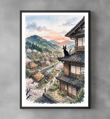 Sato Hageshi - Sunrise Serenity - Jiji - Signed and, Nieuw