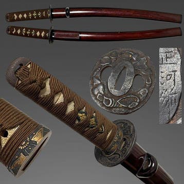 Katana - Oud-Nihonto Koshirae voor wakizashi,