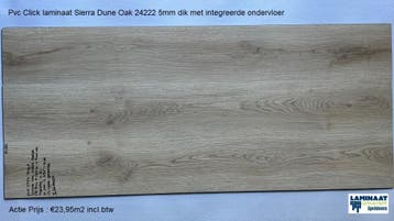 Pvc click 8 X Kleur met integreerde ondervloer, Huis en Inrichting, Nieuw, 75 m² of meer, Crème, Pvc clik laminaat 