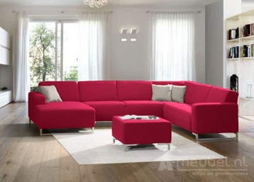 U-Bankstel Kerkdriel - u-banken - Roze, Nieuw, 150 cm of meer, Stof, 200 tot 250 cm