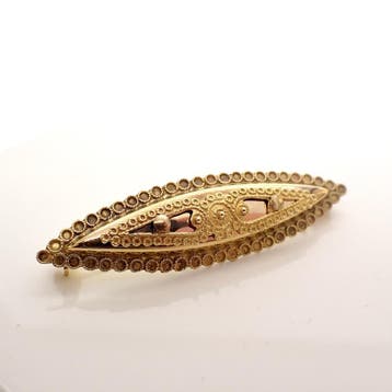 Antiek gouden broche; Filigrain, Ophalen of Verzenden, Gebruikt, Goud, Goud
