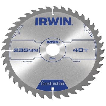 Zaagblad Irwin 235 x 30mm x 40T ATB (Zaagbladen), Verzenden, Nieuw