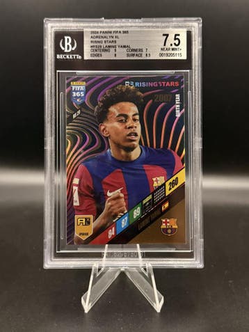 Beckett 7.5 Panini Adrenalyn XL Rising Stars Lamine Yamal #R, Verzenden, Zo goed als nieuw, Losse kaart