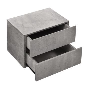 Nachtkastje zwevend Ampfing 40x29x30 cm betonkleurig [en.cas, Verzenden, Nieuw