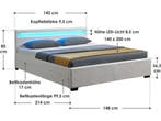 Juskys Lyon - Gestoffeerd bed - LED Verlichting Bedlades -, Verzenden, Nieuw