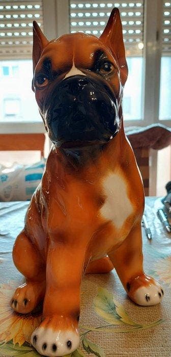 Artigianato Italiano - sculptuur, Scultura cane boxer - 33, Antiek en Kunst, Antiek | Glas en Kristal