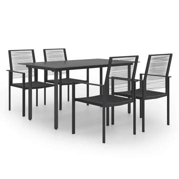 vidaXL 5-delige Tuinset, 4 zitplaatsen, Verzenden, Nieuw, Rvs