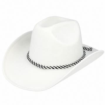 Cowboyhoed - Western Hoed - Vilt - Wit, Nieuw