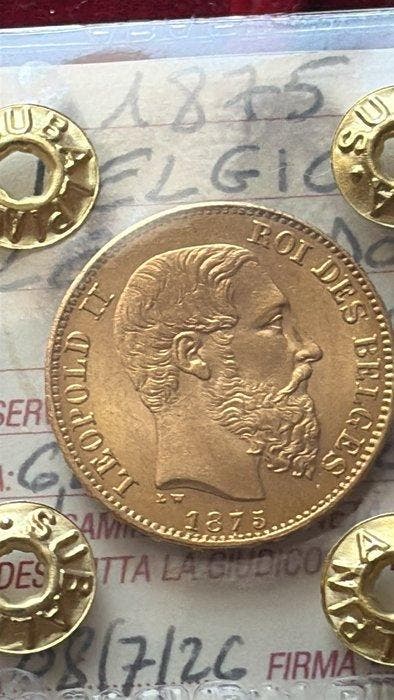 België. Leopold II. 20 Francs 1875, Postzegels en Munten, Munten | Nederland