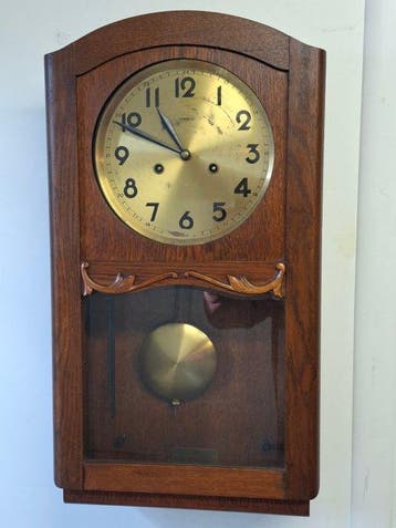 Wandklok - - Eik - 1910-1920, Antiek en Kunst