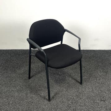 Gebruikte Ahrend 320 Vergaderstoel - Schuine Armleggers - Zw, Ophalen of Verzenden, Gebruikt, Zwart
