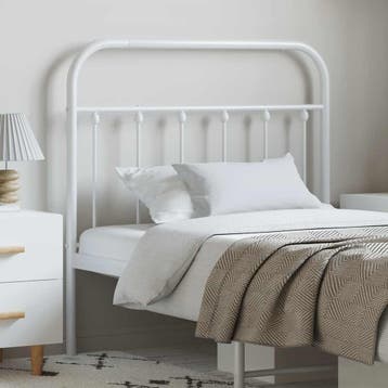 vidaXL Vervangend hoofdbord metaal wit 100 cm, Verzenden, Nieuw, Wit, Metaal