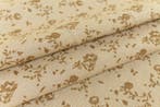 Panama-stof in katoenmix op beige achtergrond met beige