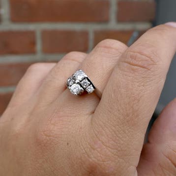 Witgouden ring met diamant 0,80 ct., 18 tot 19, Gebruikt, Overige kleuren, Ophalen of Verzenden