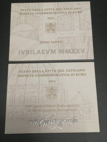 Vaticaan. 2 Euro 2025 Anno Santo + Michelangelo (2