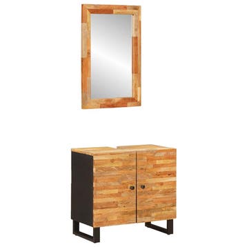 vidaXL Badkamer Sets 2 st Naturel Massief Mango Hout, Huis en Inrichting, Badkamer | Badkamermeubels, Verzenden, Nieuw, Overige typen