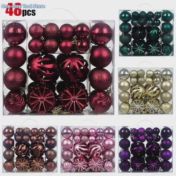 48x Kerstballen Set 4/6/8cm - Diverse Vormen & Afwerkingen -, Diversen, Kerst, Verzenden, Nieuw