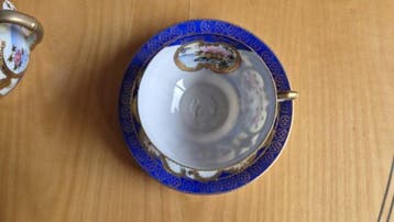 Theeservies (24) - Nippon - Porselein - Blauw-gouddecor met, Antiek en Kunst