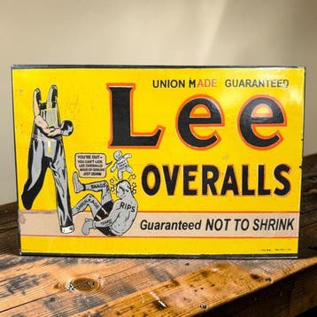 Lee Overalls - Emaille plaat - Emaille