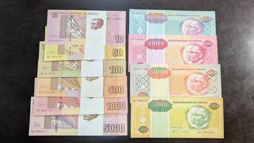 Angola. - 10 banknotes - various dates - Pick 136, 137, 138,