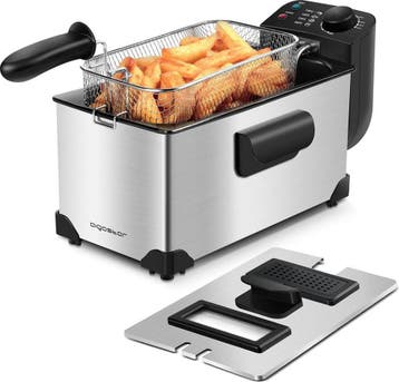 Frituurpan - Friteuse - Geurfilter - 2200W - RVS - 3L - Aigo, Verzenden, Zo goed als nieuw