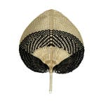 bamboe waaier blok zwart/naturel 40cm*, Verzenden, Nieuw