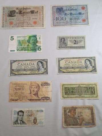 Wereld. - 10 Banknotes - Various Dates (Zonder minimumprijs)