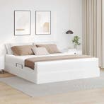 vidaXL Opslag bed met matras met matras Wit 160 x 200 cm Nep, Verzenden, Nieuw, Wit, Overige materialen