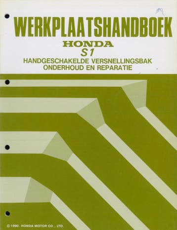 1990 Honda Werkplaatshandboek S1 handgeschakelde versnelling, Auto diversen, Verzenden
