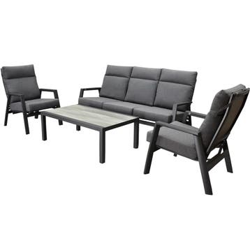Vegas stoel bank loungeset 4 delig verstelbaar antraciet, Tuin en Terras, Ophalen of Verzenden, Nieuw, Aluminium