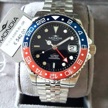 Mondia - Automatic GMT - 24 Jewels - Pepsi Diver - New -, Nieuw