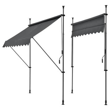 Zonnescherm markies verstelbaar - grijs - 250x118x205-300 cm, Tuin en Terras, Zonneschermen, Verzenden, Nieuw