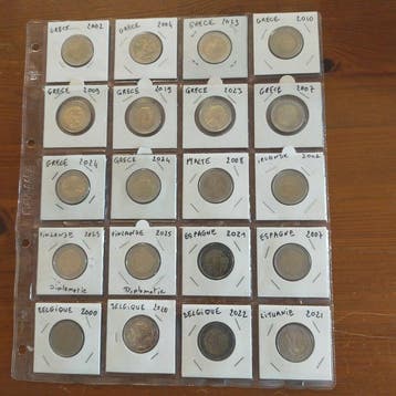 Europa. 2 Euro 2002/2025 (20 coins) (Zonder minimumprijs)