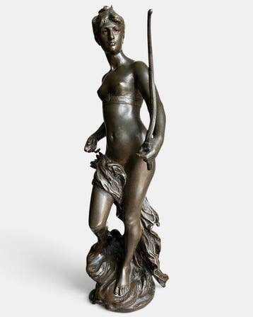 Mathurin Moreau (1822 - 1912) - sculptuur, Diane, Antiek en Kunst