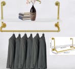 Gouden Muurkledingrek met Planken, Verzenden, Nieuw