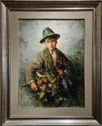 Ermogene Miraglia (1907 - 1964) - Il cesto di frutta, Antiek en Kunst
