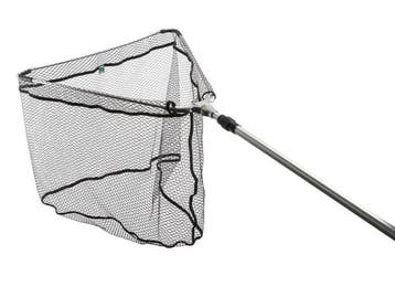 Inklapbaar Rubber Schepnet 60 x 60 cm. Steel 240 cm., Watersport en Boten, Verzenden, Nieuw, Net of Fuik