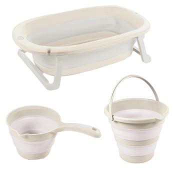Dolu Relax Beige 3-delige Opvouwbare Badset, Kinderen en Baby's, Badjes en Verzorging, Verzenden, Nieuw