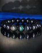 Prachtige Rainbow Obsidian Armband in een fluwelen