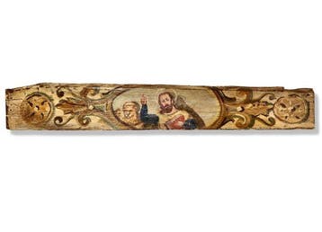 Beschilderde votiefplaat - San Marco - 108 cm - Hout -, Antiek en Kunst