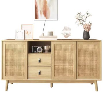 Nieuwe Rotan Dressoir – 155x38x80 cm | Houtlook en Rotan, Verzenden, Nieuw, Overige houtsoorten, Met lade(s)