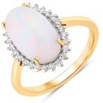 Ring - 14 karaat Geel goud - 3.40ct. tw. Opaal - Diamant -, Nieuw