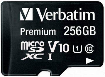 Verbatim | MicroSDXC | 256 GB | 90 MB/s | Premium, Verzenden, Nieuw