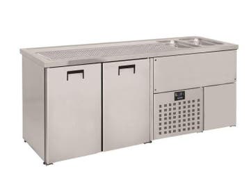 2 deurs | RVS bierfust koeler | 2 spoelbakken rechts, Verzenden, Nieuw in verpakking