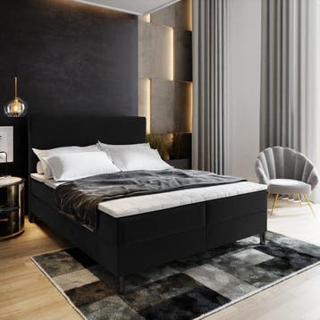 Opberg Boxspring Basic 140x200 Zwart - Direct Leverbaar!, Huis en Inrichting, Slaapkamer | Boxsprings, Zwart, 200 cm, Nieuw, Tweepersoons