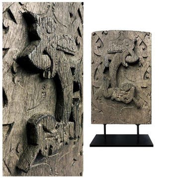 part of house- or doorpanel - Aso - Iban Dayak - Indonesië, Antiek en Kunst