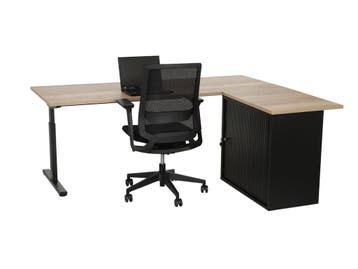 Hoekopstelling hoekbureau  kast TUBE zwart eiken 160x160, Ophalen of Verzenden, Nieuw in verpakking