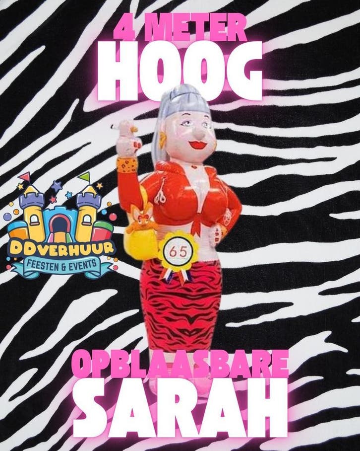 Sarah opblaaspop huren – €50 p/dag, Hobby en Vrije tijd, Feestartikelen | Verhuur, Zo goed als nieuw