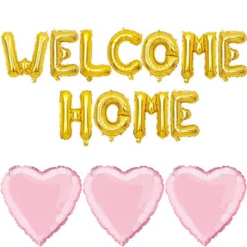 Welcome Home feestelijke grote decoratie set rosé goud, Hobby en Vrije tijd, Verzenden, Nieuw, Versiering, Overige